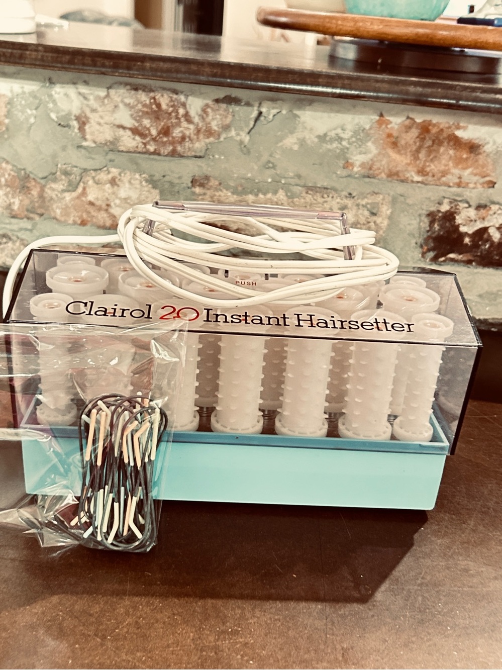 Vintage Clairol C20S 20 Instant Hairsetter Hot Rollers Aqua Blue Made Denmark